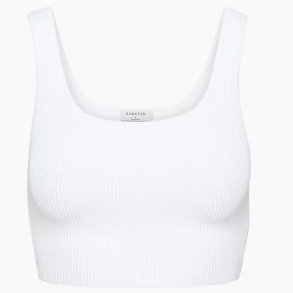 Artizia Babaton Sculpt Knit Squareneck Cropped Tank